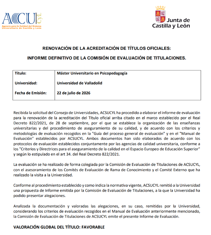 Acreditación favorable